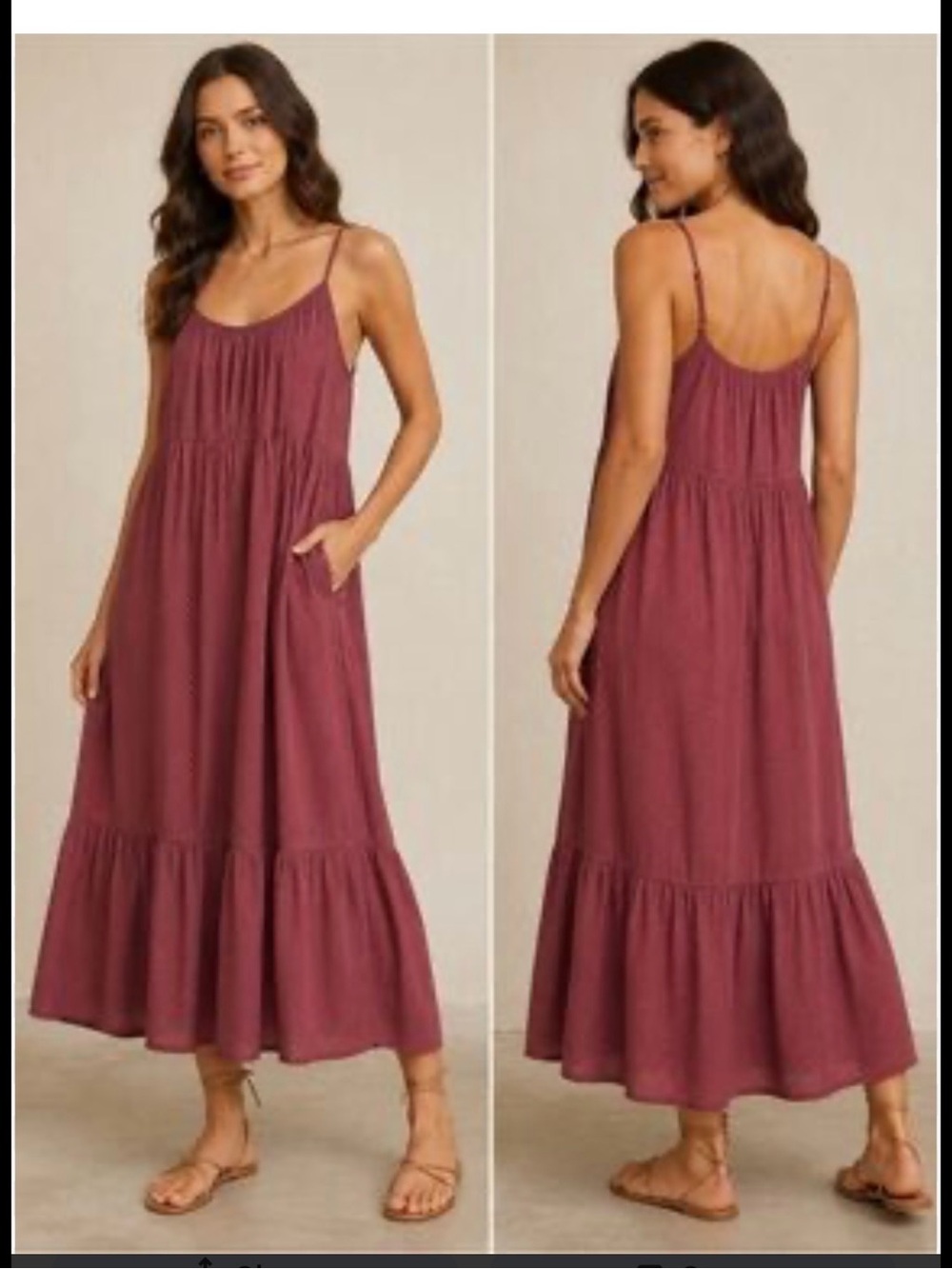 saltwater LUXE Spaghetti-Strap Maxi Dress in Dusty Mauve